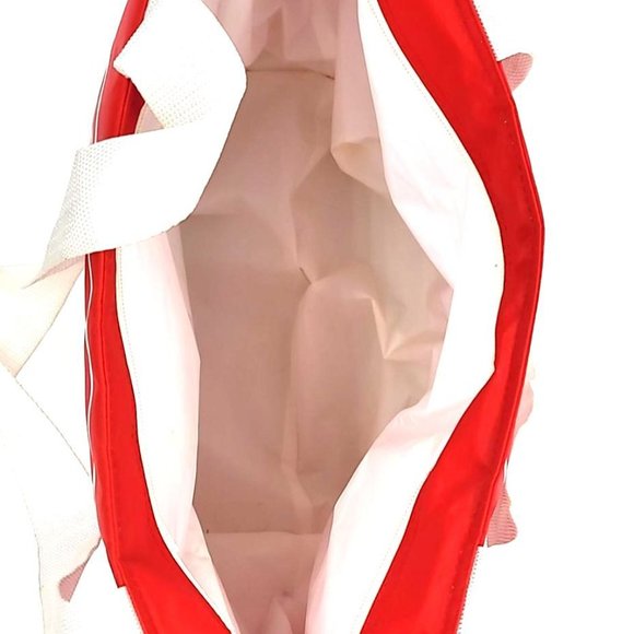 Red & White Coca-Cola Tote Handbag Two Shoulder Handles Zipper Closure - Picture 7 of 8
